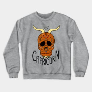 Capricorn Zodiac Dia De Los Muertos Style Crewneck Sweatshirt